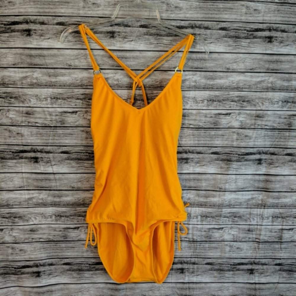 NWT Yellow One-Piece Ribbed Swimsuit